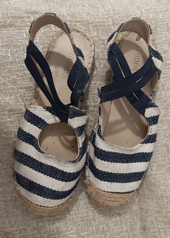 Kadın Bohem Mavi Çizgili  Espadril - Görsel 2