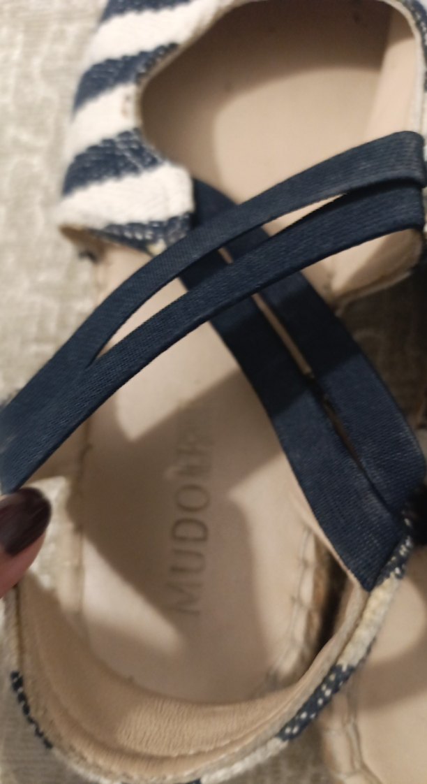 Kadın Bohem Mavi Çizgili  Espadril - Görsel 4