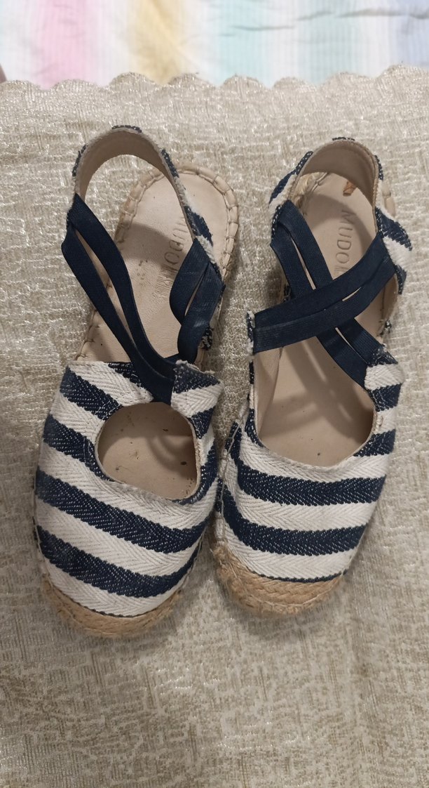 Kadın Bohem Mavi Çizgili  Espadril - Görsel 2