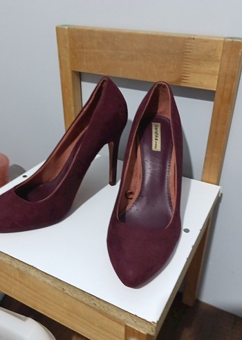 vişne çürüğü Bershka Stiletto Kadın Ayakkabı - Görsel 6