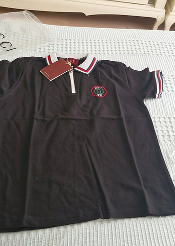 Gucci Fermuarlı Bordo Gucci Polo Tişört