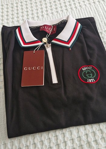 Fermuarlı Bordo Gucci Polo Tişört