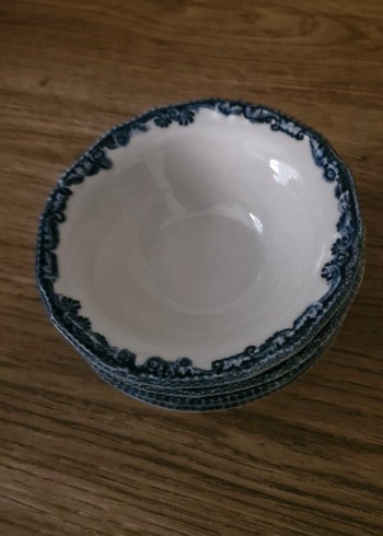 Koyu Mavi Desenli porselen kaase tabak - Görsel 4