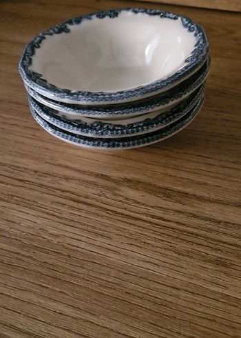 Koyu Mavi Desenli porselen kaase tabak - Görsel 3