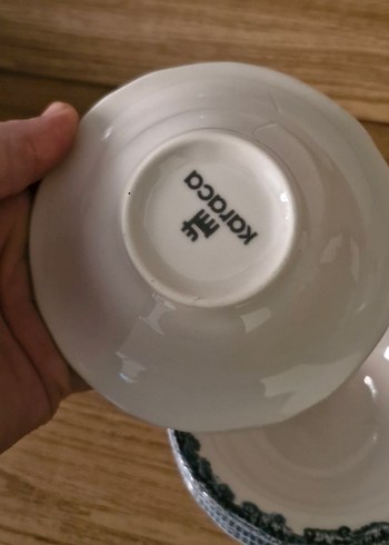 Koyu Mavi Desenli porselen kaase tabak - Görsel 2