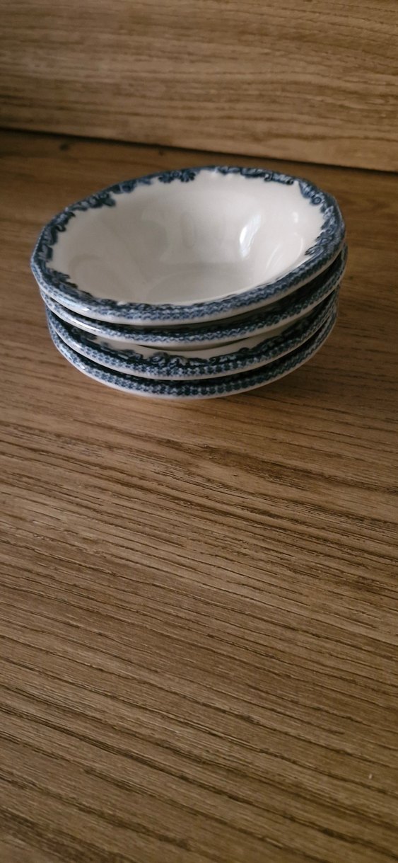 Koyu Mavi Desenli porselen kaase tabak - Görsel 3