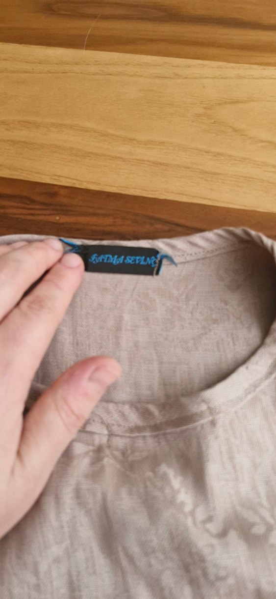 Uzun Kollu Bej tunik - Görsel 2