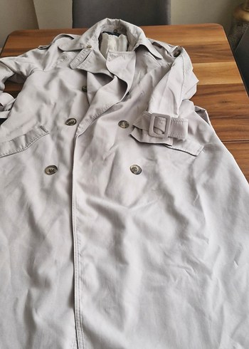 Bej Kadın Keten Midi Trençkot - Görsel 2