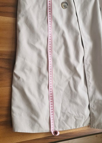 Bej Kadın Keten Midi Trençkot - Görsel 4