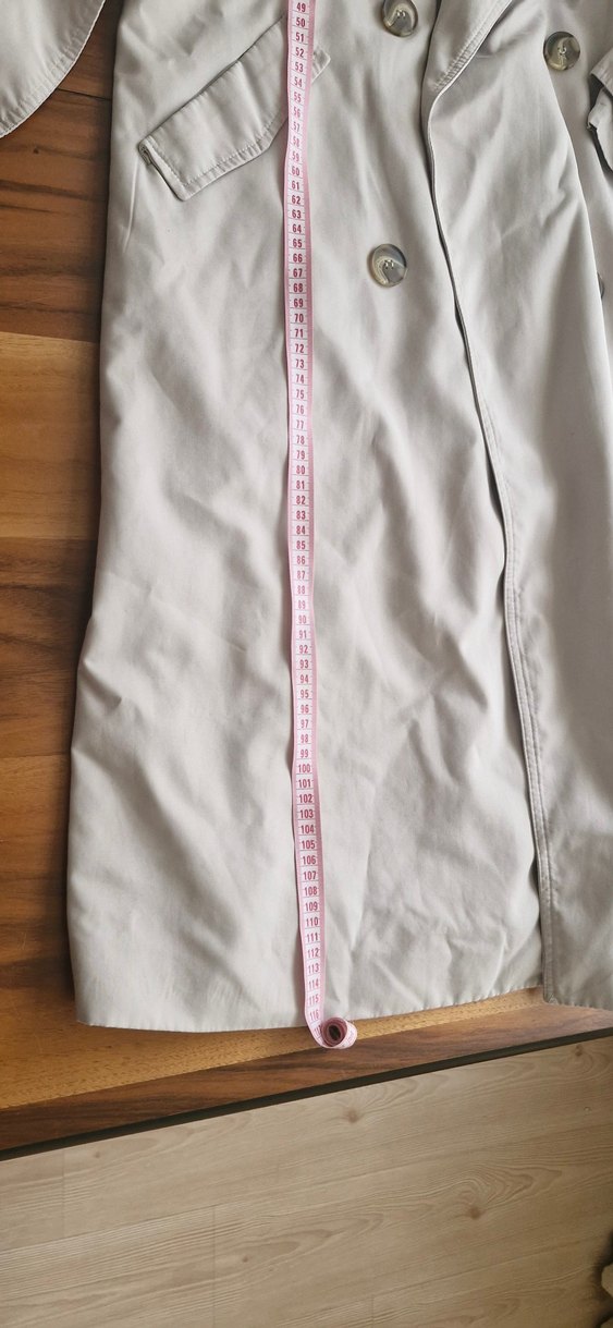 Bej Kadın Keten Midi Trençkot - Görsel 4