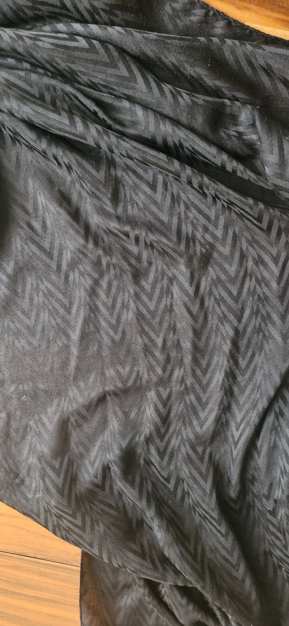 i Siyah Yumuşak Düz Desen şal - Görsel 4