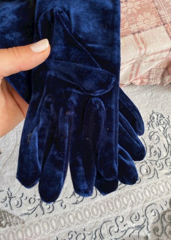 Kürklü Lacivert Kadın Eldiven - Görsel 2