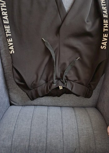 Unisex DeFacto Siyah Rahat Eşofman - Görsel 3