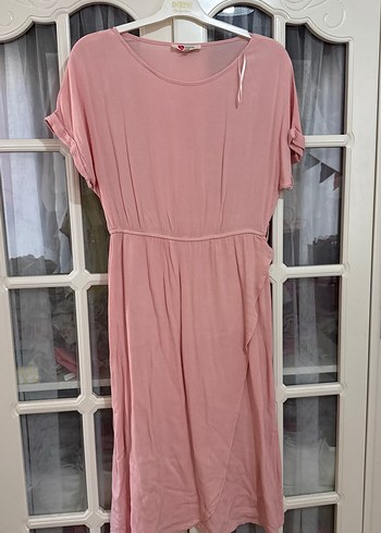 Pembe Uzun Hamile Elbisesi - Görsel 2