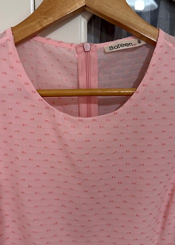 Pembe Kolsuz Midi Bluz - Görsel 4