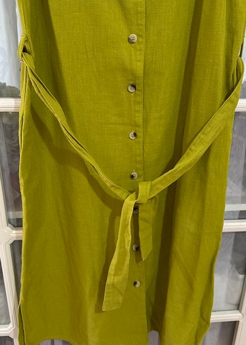 Hamile elbisesi rahat kalıp Keten kumaş - Görsel 2