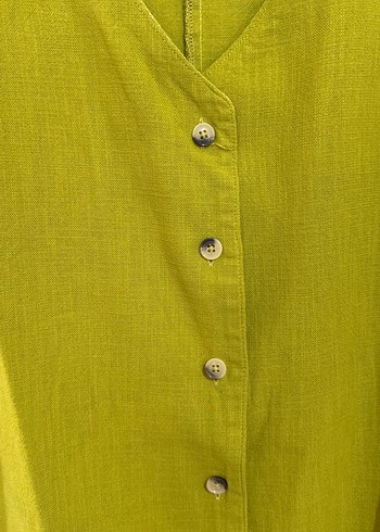 Hamile elbisesi rahat kalıp Keten kumaş - Görsel 4