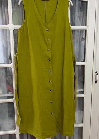 Hamile elbisesi rahat kalıp Keten kumaş - Görsel 3