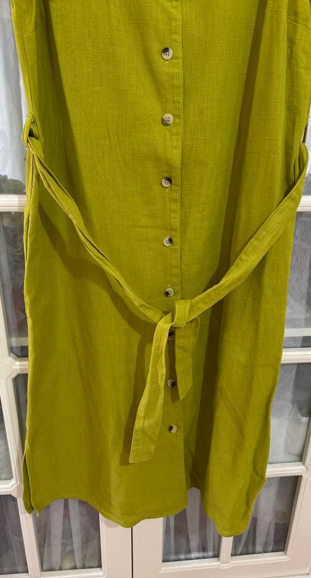 Hamile elbisesi rahat kalıp Keten kumaş - Görsel 2