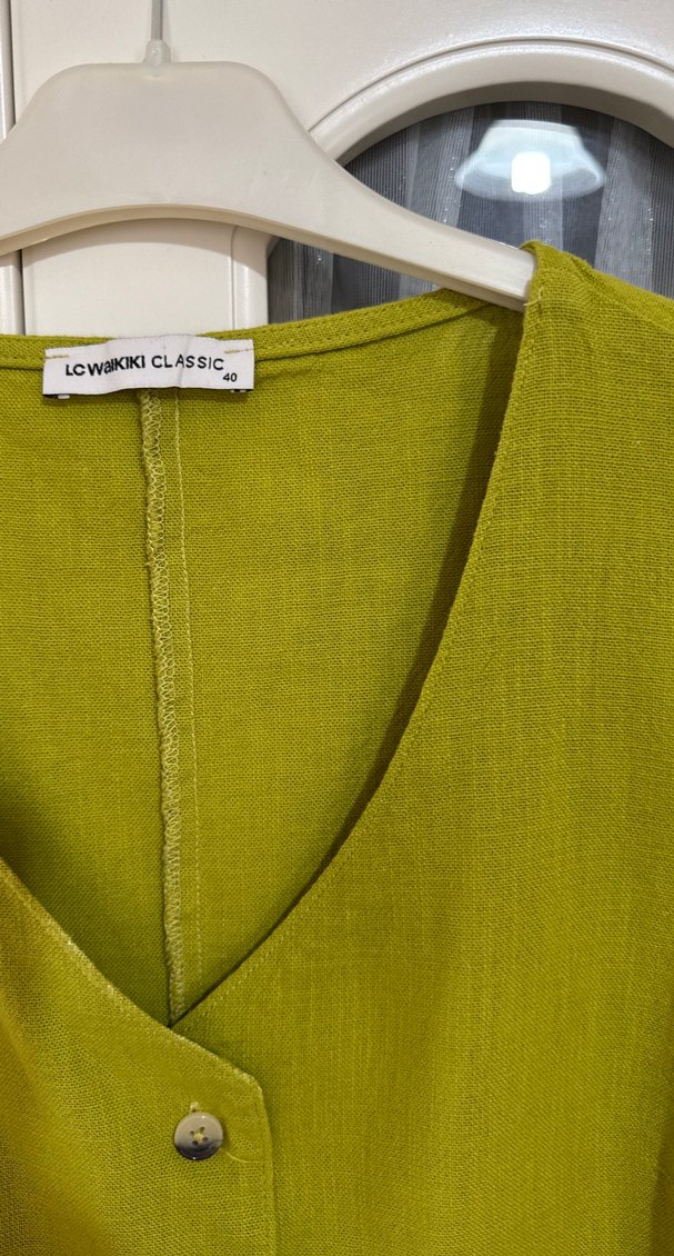 Hamile elbisesi rahat kalıp Keten kumaş - Görsel 5