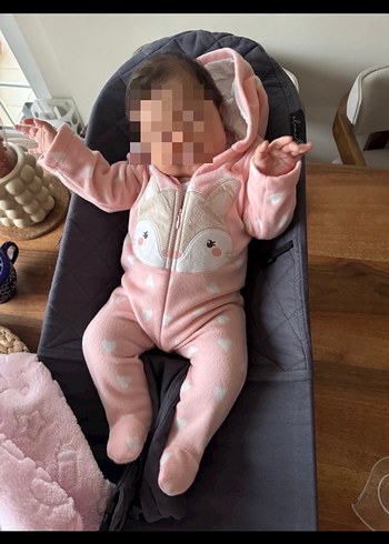 Pembe Kapüşonlu Bebek Tulumu - Görsel 2