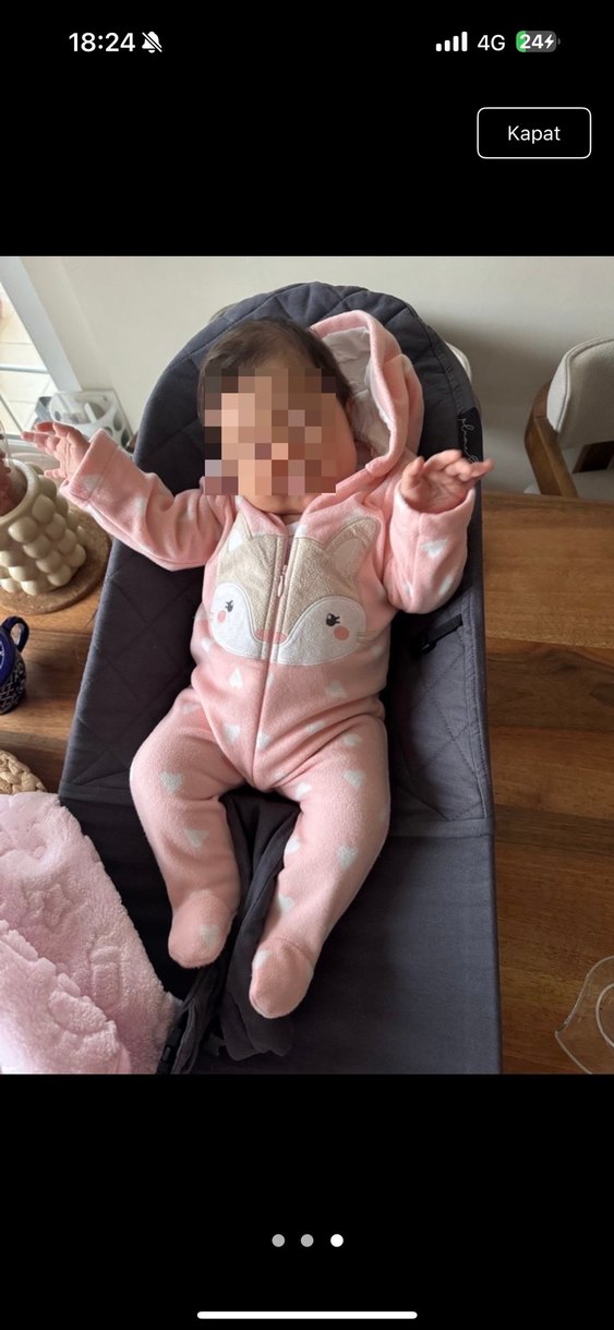 Pembe Kapüşonlu Bebek Tulumu - Görsel 2