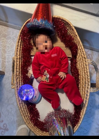 Kız erkek Bebek Kırmızı Tulum yılbaşı - Görsel 5
