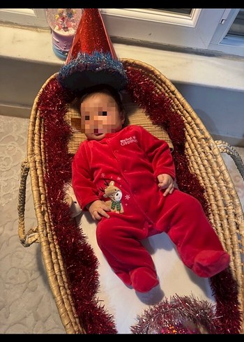 Kız erkek Bebek Kırmızı Tulum yılbaşı - Görsel 4