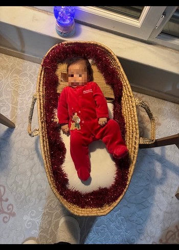 Kız erkek Bebek Kırmızı Tulum yılbaşı - Görsel 3