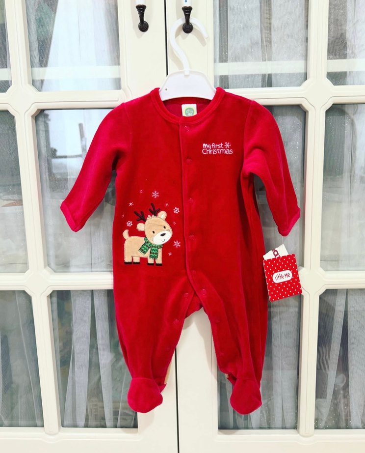 Kız erkek Bebek Kırmızı Tulum yılbaşı - Görsel 2