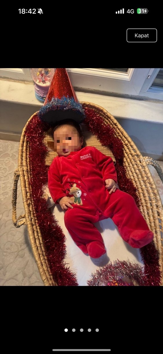 Kız erkek Bebek Kırmızı Tulum yılbaşı - Görsel 4