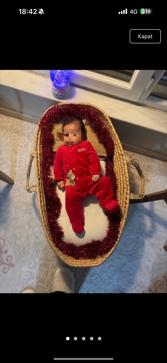 Kız erkek Bebek Kırmızı Tulum yılbaşı - Görsel 3