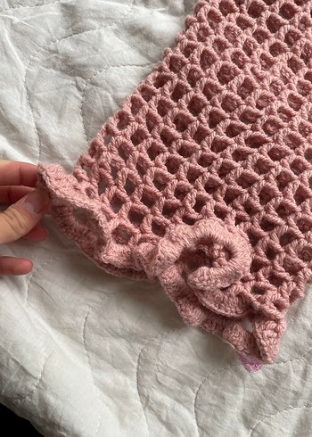 Pembe Örgü Kadın bolero - Görsel 3