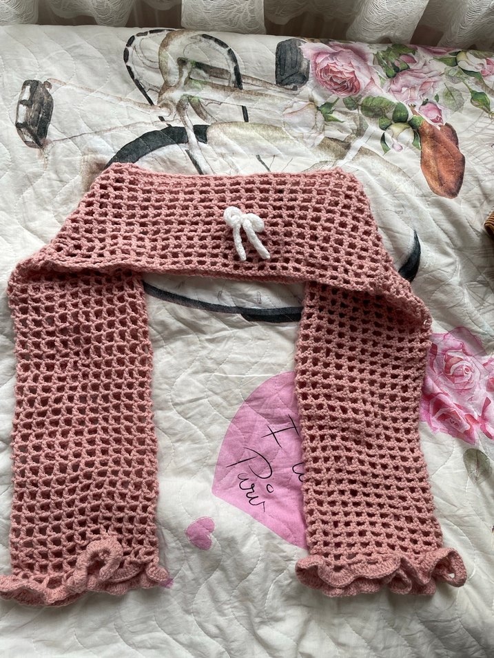 Pembe Örgü Kadın bolero - Görsel 2