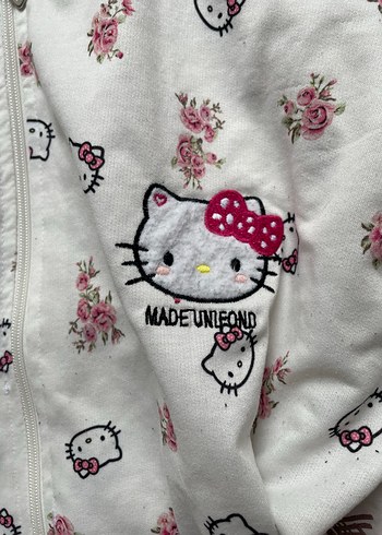 Diğer Kapüşonlu Beyaz Fermuarlı hello kitty Ceket