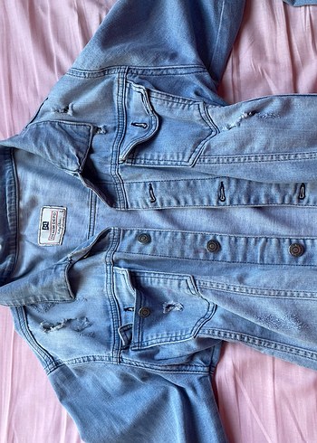 Düğmeli Mavi Midi Denim Ceket - Görsel 2
