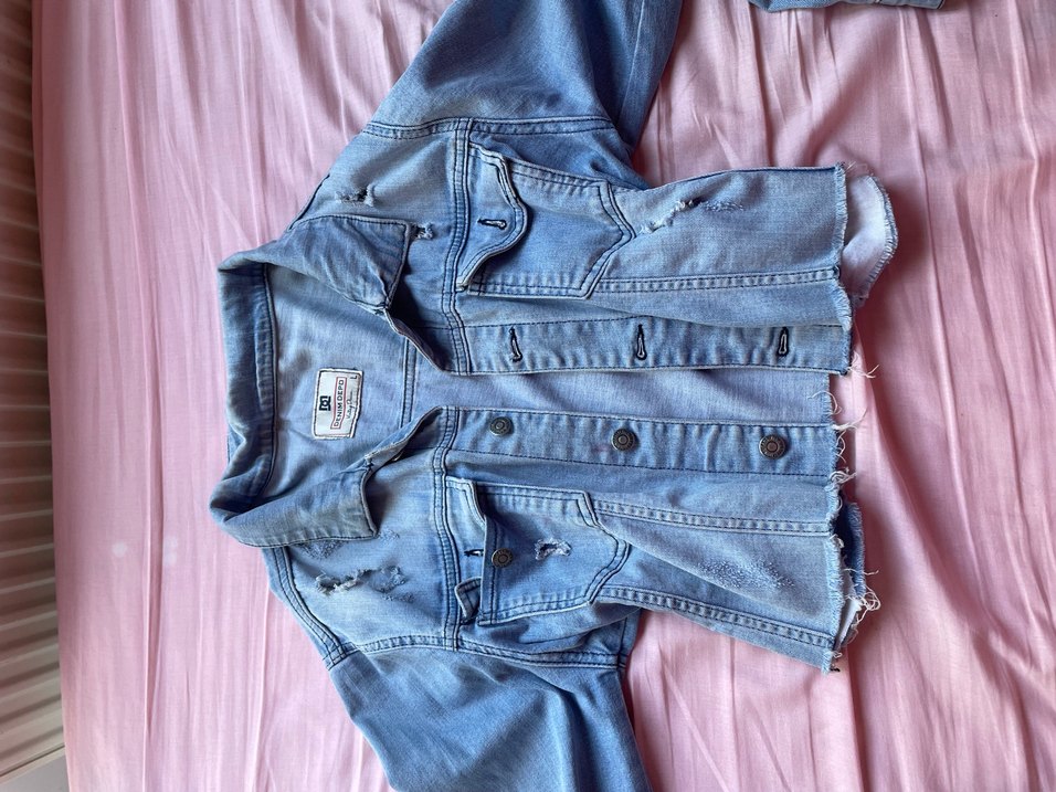 Düğmeli Mavi Midi Denim Ceket - Görsel 2