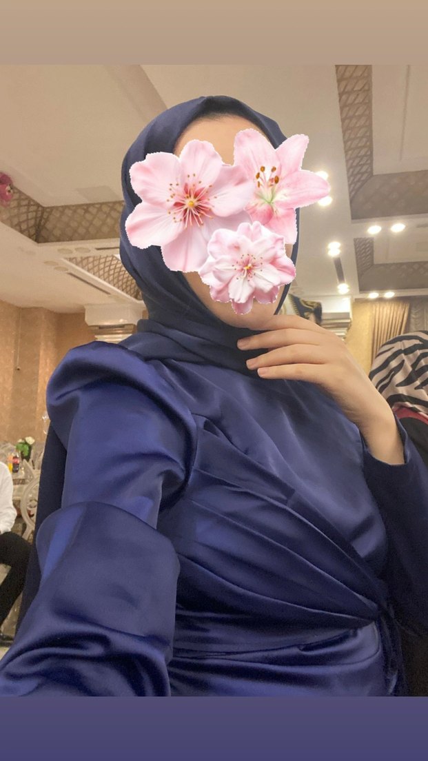 lacivert sade abiye - Görsel 3