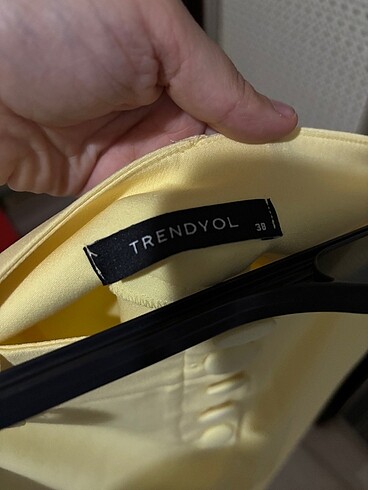 m Beden sarı Renk Trendyol Sarı Kumaş Pantolon