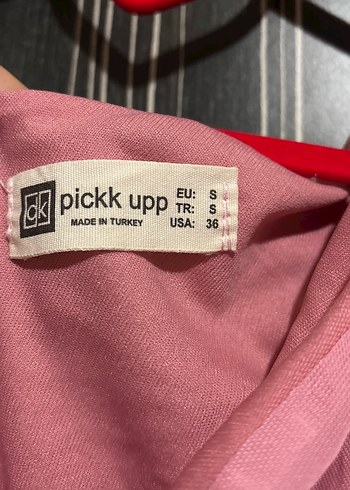 s Beden Pembe Drapeli Uzun Kollu Midi Bluz