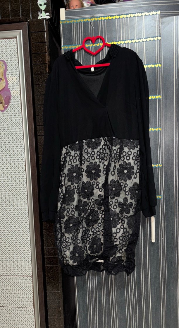 Dantel Detaylı Siyah Elbise - Görsel 2