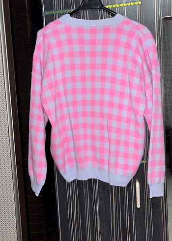 Trendyol & Milla Trendyol Pembe Kareli V Yaka Düğmeli Kadın Hırka Takım