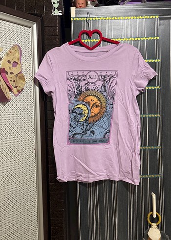 Pembe Baskılı Bohem Kadın Tişörtü