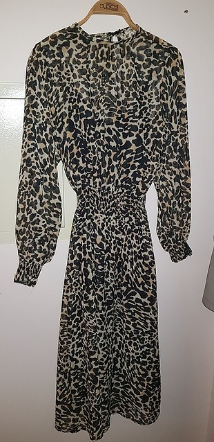leopar şifon elbise