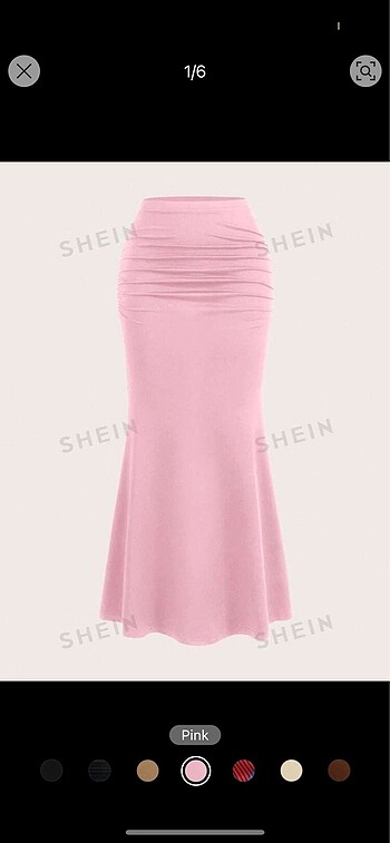 Shein Pembe Mermaid Maxi Etek