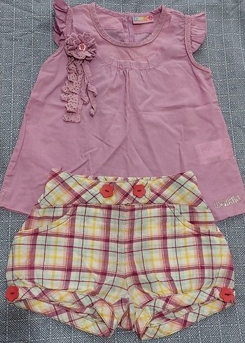 Pembe Fırfırlı Kolsuz Bebek Takımı