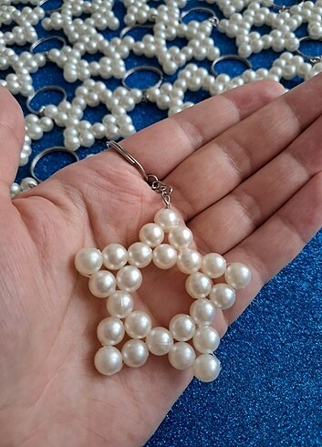 Beden Renk 50 ADET YILDIZ İNCİ ANAHTARLIK+KART+JELATİN