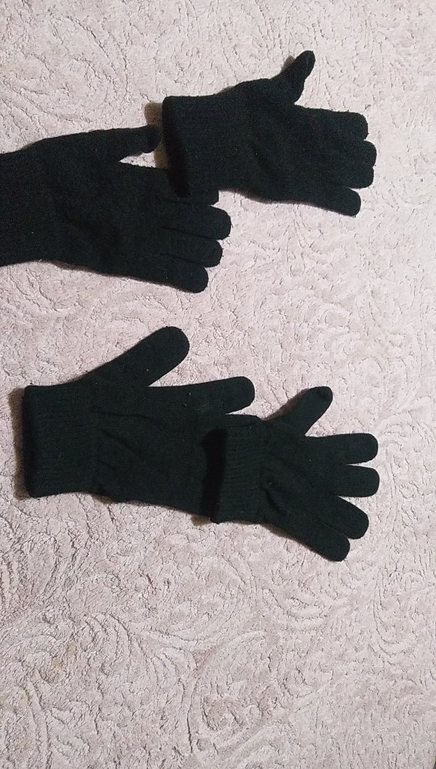 Erkek Çocuk Siyah Örme Yün Eldiven - Görsel 2