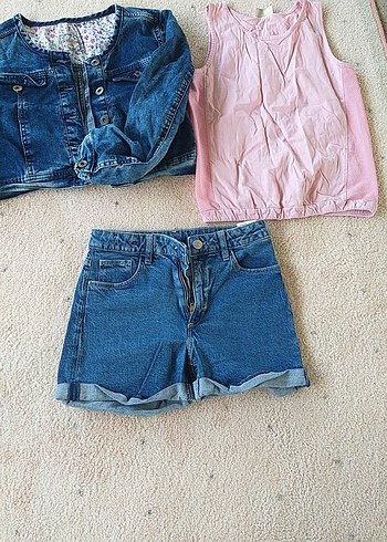 Rahat Kesim Pembe Denim Kız Şortu 3 urun tek fiyat - Görsel 2