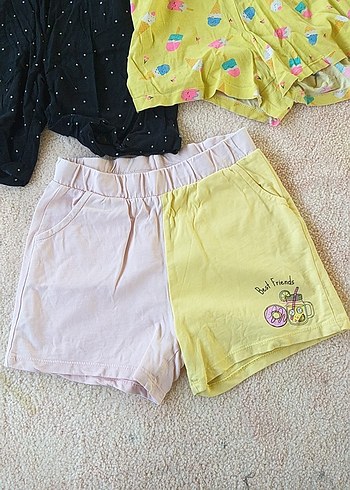 Kız Çocuk Pamuklu Lastikli Basic Şortlar - Görsel 2